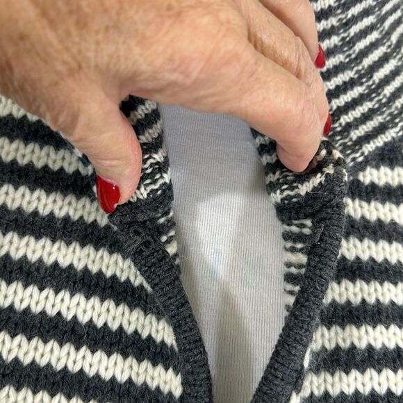 Talbots Plus Sweater Jacket  3X Vtg Nautical Stripe Wool Angora - Picture 10 of 15